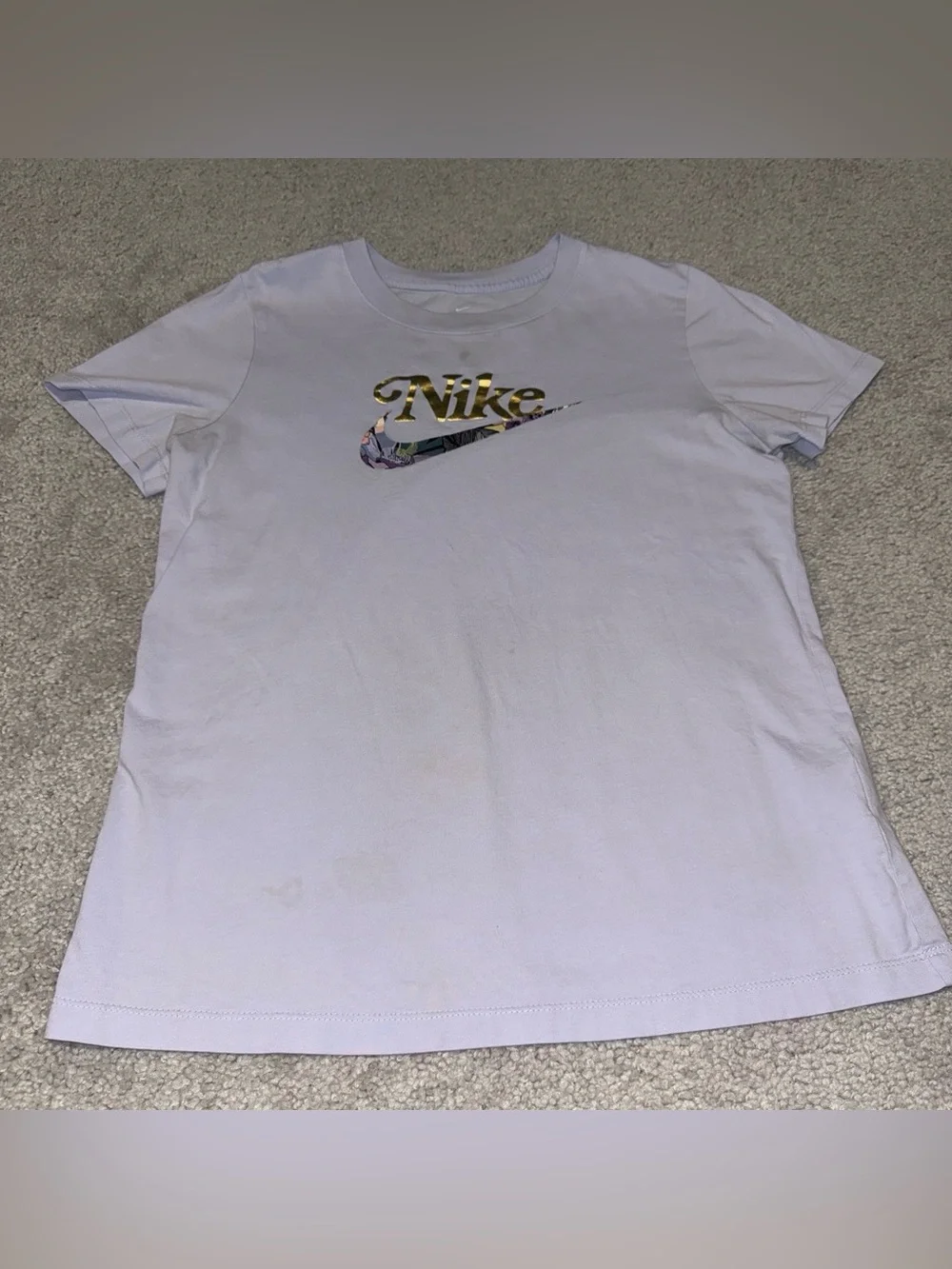 Nike Men’s Lavender Floral Logo Short Sleeve Tee